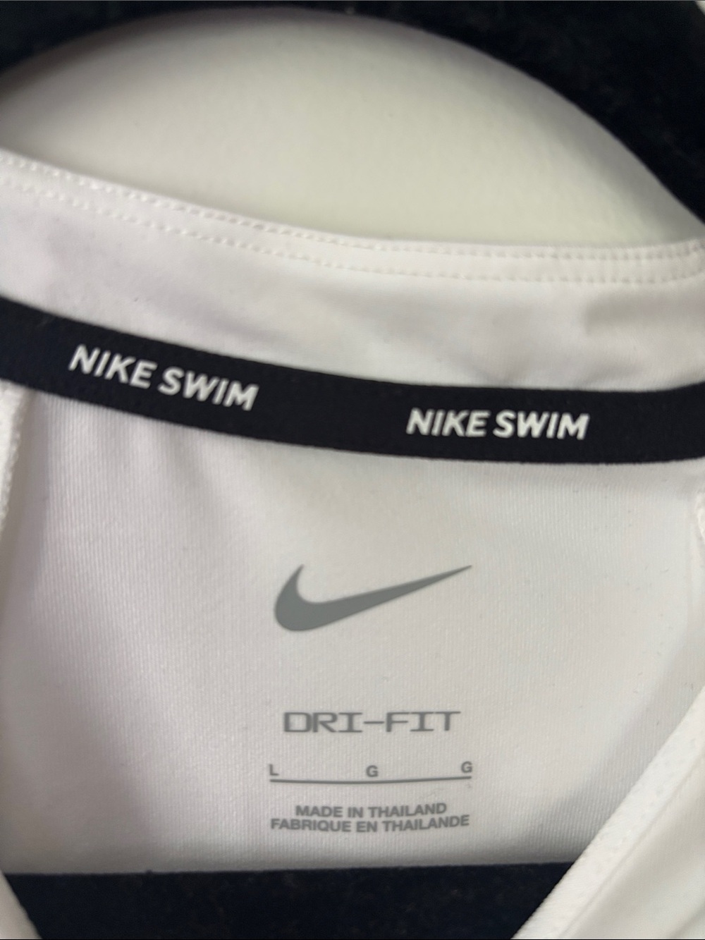 Nike White Long Sleeve Swim Top - Picture 6 of 7